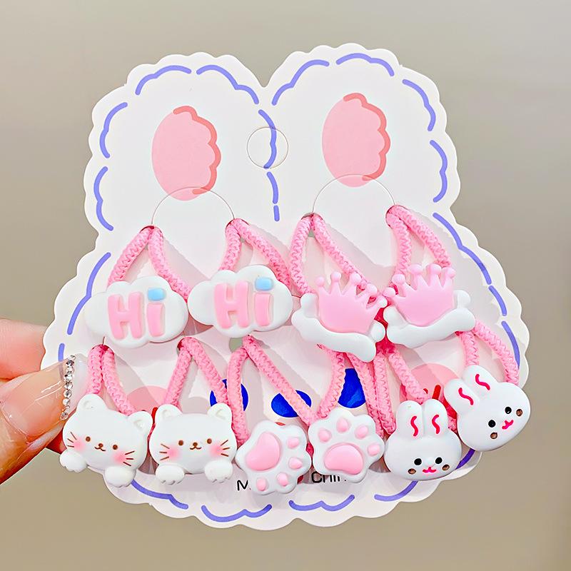 10 шт., милый бантик, эластичная лента для волос, веревка для волос с героями мультфильмов для девочек, милый держатель для хвоста, резинка для волос, детские резинки для волос, резинки для волос