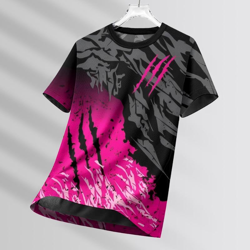 Мужские футболки Спортивная футболка для бега 3D Мужская Быстросохнущая Дышащая с коротким рукавом и круглым вырезом Активная футболка для тренировок на открытом воздухе Мужская одежда