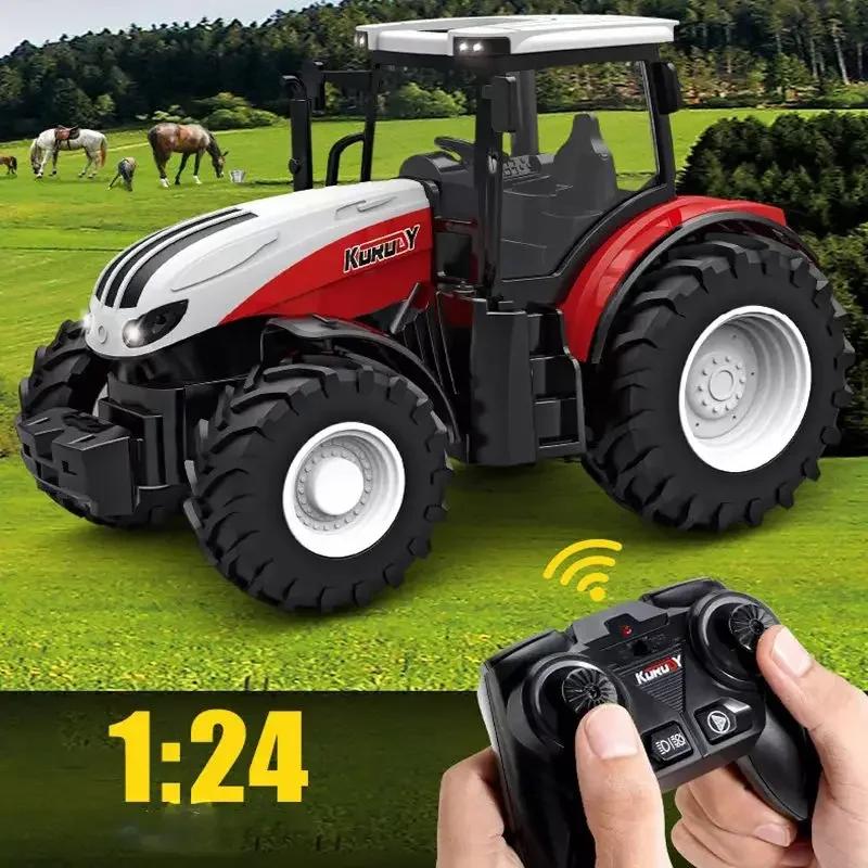 Farmer Car Remote Control Tractor Trailer 2.4G RC Tractor Simulation Engineering Construction Truck Model Toy Tillage Machine