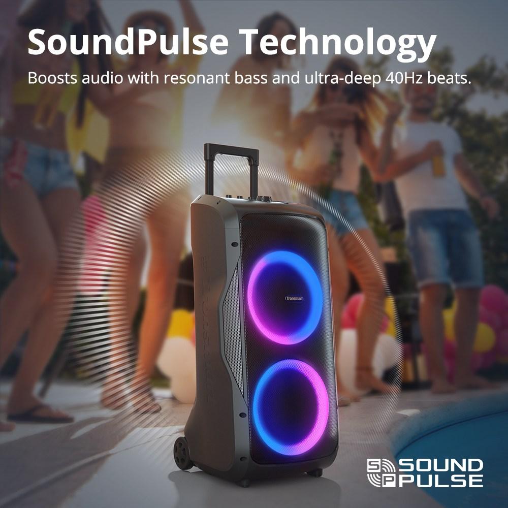 Tronsmart Halo 300 Portable Party Speaker 240W Power 20H Playtime Mic Guitar Input IPX4 Splashproof Custom Lights