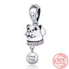 Classic 925 Sterling Silver Red Circle Enamel Puppy Bead Charm Fit Original 3mm Bracelet Bangle Wedding Party DIY Jewelry