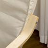 Lounge Chair with Cushion, 5-Level Footrest, Birch Wood, Up to 120 kg, 66.5 x 94 x 100 cm, Cream White