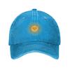 Sun of May Flag Baseball Cap Washed Denim Adjustable Streetwear Hat for Unisex