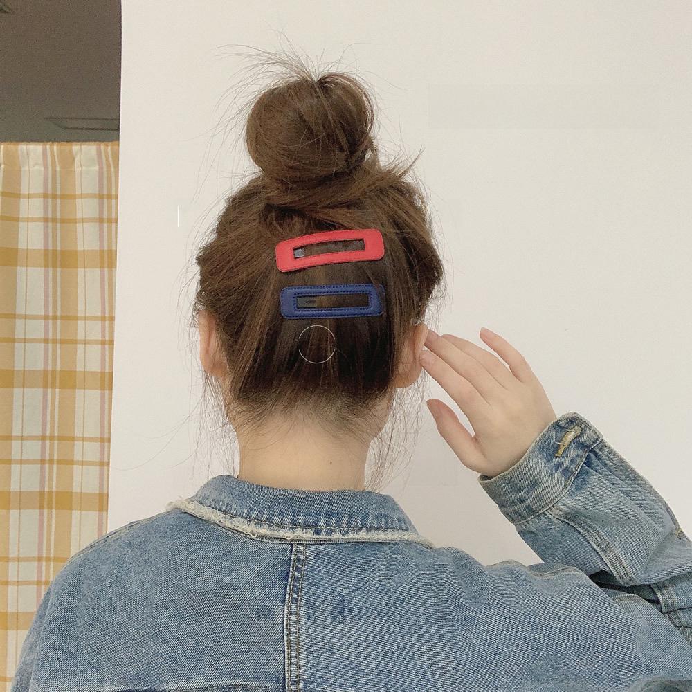 Осенне-зимняя челка Morandi Color PU Leather Bangs Clip