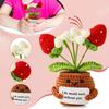 Вязаное крючком растение с двумя концами, искусственный цветок клубники, горшечное растение, креативное подарочное украшение, 1 шт.