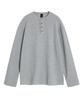 БРЕНСОН (вафельный) Свободная вафельная футболка-henley с длинным рукавом (4 цвета)