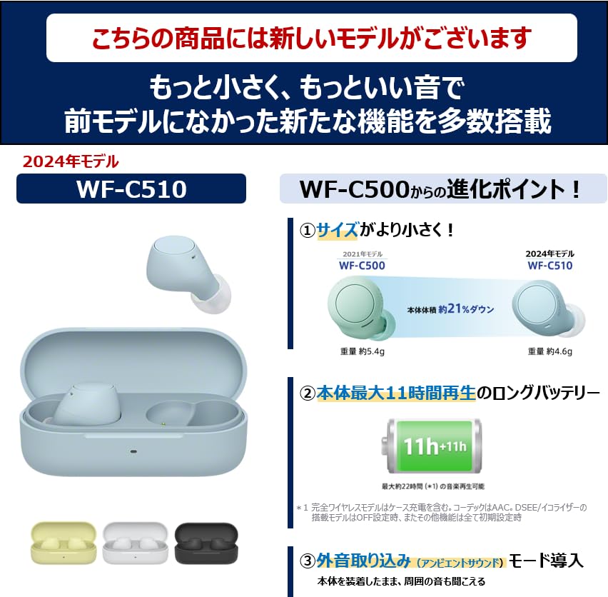 Sony WF-C500 Wireless Earphones Ice Green