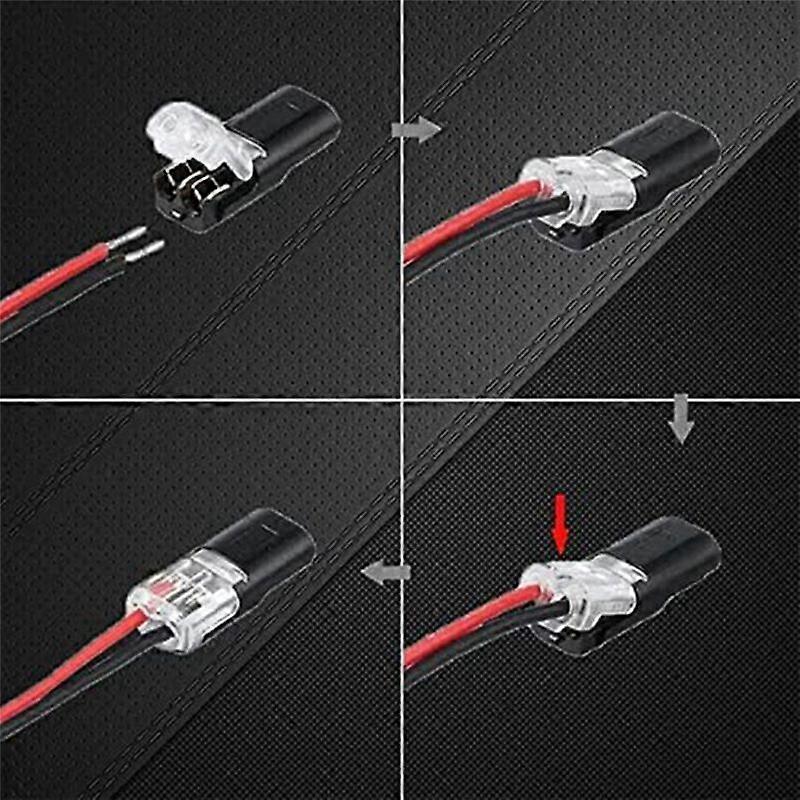 50PCS Double-Wire Plug-in Connector with Locking Buckle 2 Pin 2 Way