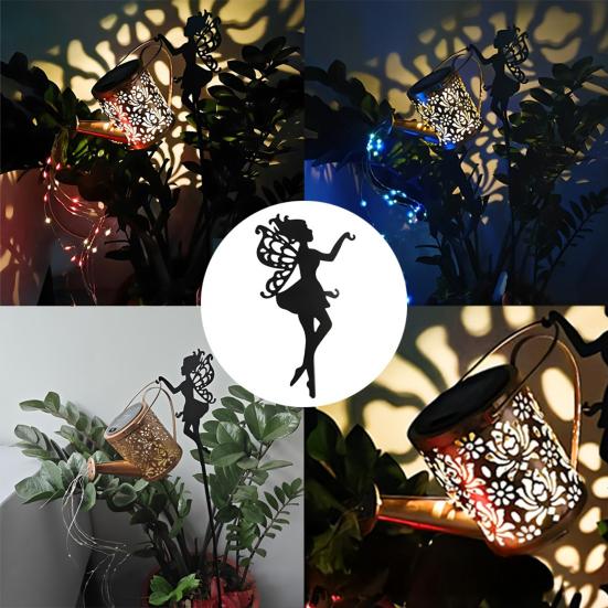 Солнечный фонарь-лейка Металлическая лейка Гирлянда Ретро Полый Светодиодный Солнечный Фонарь для Украшения Сада, Патио, Двора, Садовой Дорожки