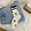 Spring and Summer Socks, Princess Lace Bow Socks, Breathable and Sweat-absorbing Cotton Socks, Mid-calf Socks