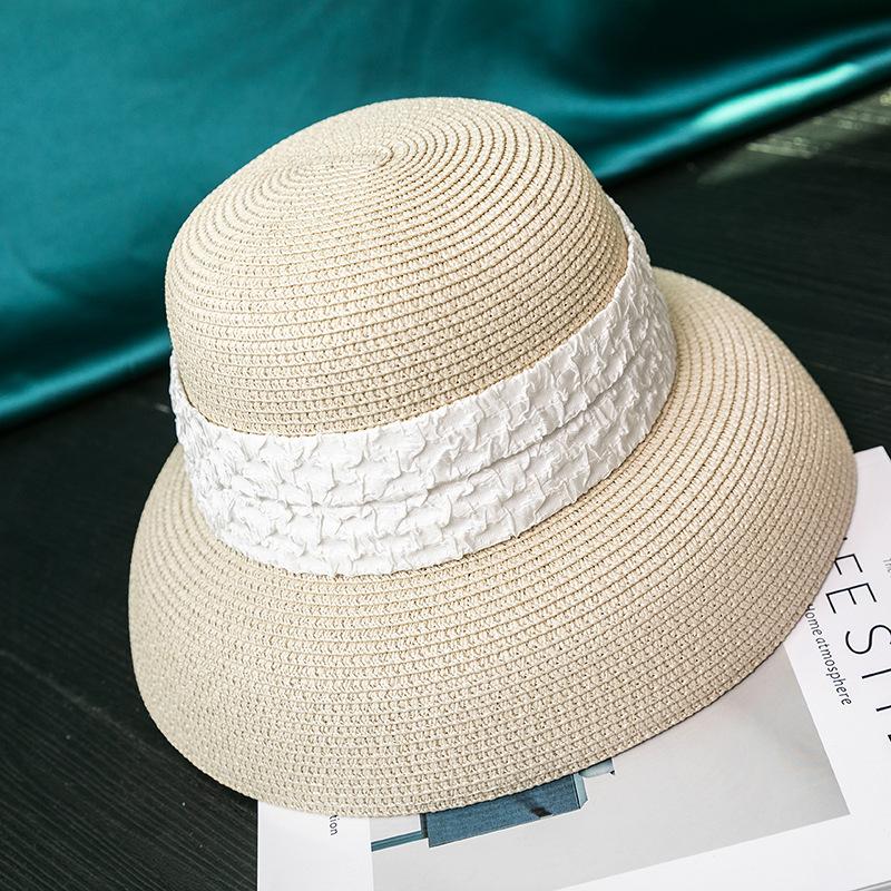 Straw Sun Hat for Women - UPF Protection, Fashionable Diamond Design, Breathable, Inelastic, Summer Fishermans Hat with Trendy Look