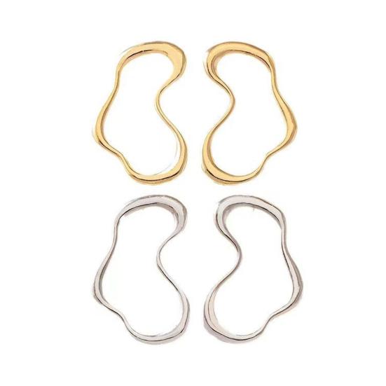 1 Pair Women Earrings Irregular Linear Polished Alloy Solid Color Exaggerated Club Party Hanging Earrings Bland Style Ear Jewelry