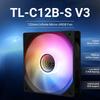 Thermalright TL-C12B-S V3 120 мм ARGB Черный вентилятор для процессора, со скоростью 1500 об/мин, Охлаждение корпуса компьютера, Тихий 4-контактный ШИМ вентилятор процессорного кулера, с ARGB зеркальной подсветкой