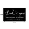 Black Thank You Greeting Cards, 50 Sheets/Pack