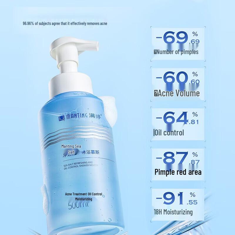 MANTING Sea Salt Purifying Oil Control Shower Mousse 2-Pack