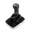 New 5 Speed Gear Shift Knob Gaitor Boot Black PU Leather Replacement for VW Golf Bora Jetta GTi MK4