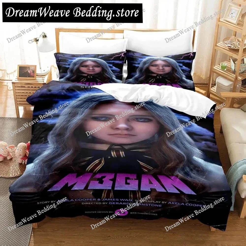 2023 M3GAN Movie Bedding Set Single Twin Full Queen King Size Bed Set Aldult Bedroom Duvetcover Sets 3D Anime Bed Sheet Set963