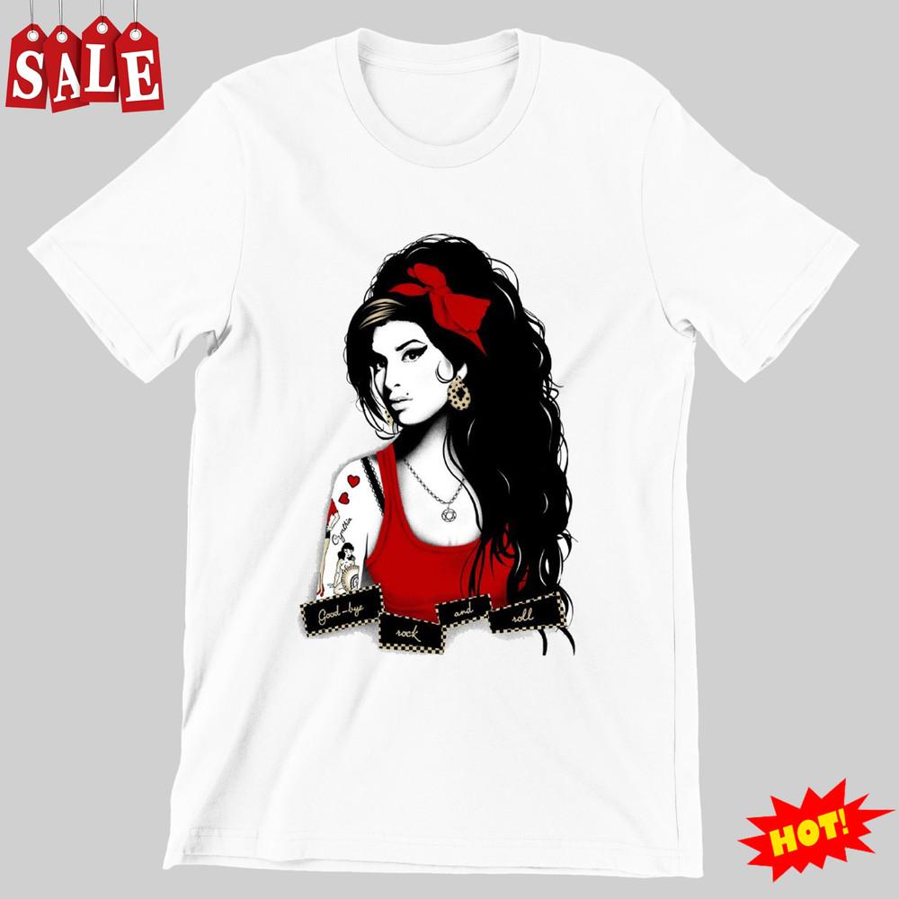 Новая белая унисекс футболка Amy Winehouse Goodbey Rock Размеры от S до 4XL