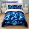 Tottenham Hotspur FC Custom Name Text Bedding Set 1 Duvet Cover+2 Pillowcases Soccer Logo Personalized Gift For Special Occasion Bedroom Decor