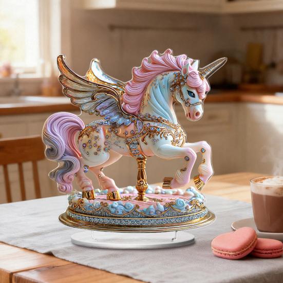 Acrylic Horse Ornament 2D Flat Horse Tabletop Decoration Collectible Colorful Horse Centerpiece for Year of The Horse New Year Living Room Decor