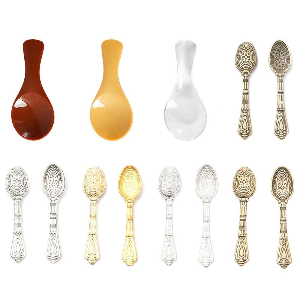 5/10 шт. АБС-пластиковые миниатюры кукольных домиков, столовые приборы, имитация ложки, украшения для кукольных домиков