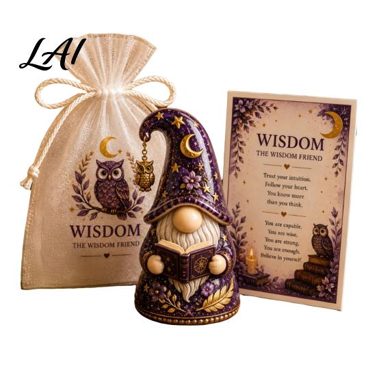 Gnome Ornament Emotional Support Figure with Card And Encouragement Gift for Her Gauze Bag Positive Energy Women Decor