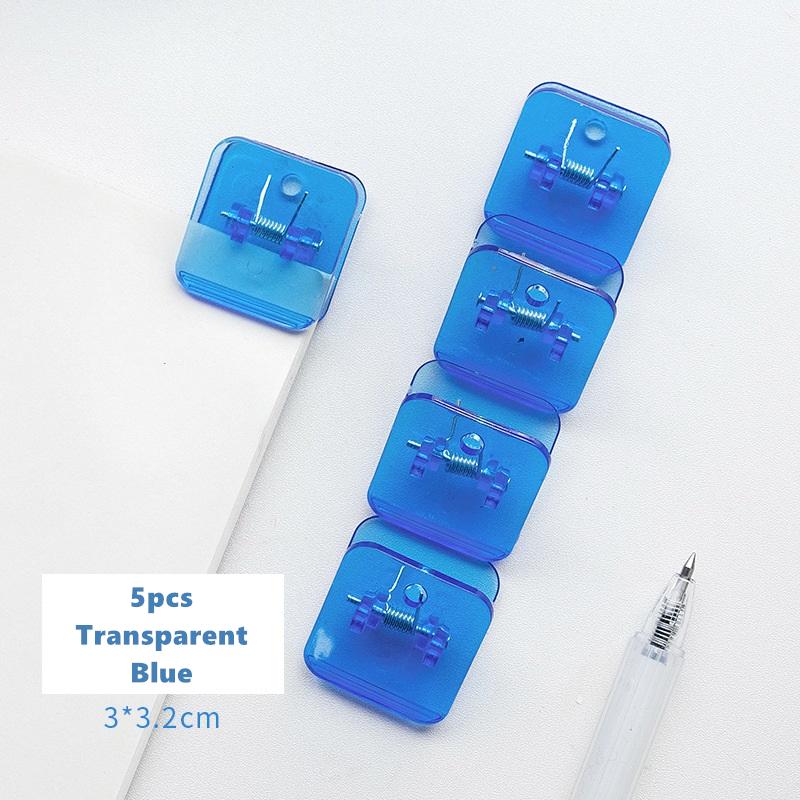 5 шт., конфетные мини-квадратные зажимы, прозрачный и однотонный держатель для страниц, зажим для бумаг, зажим для файлов, журналов, книг, бытовой техники