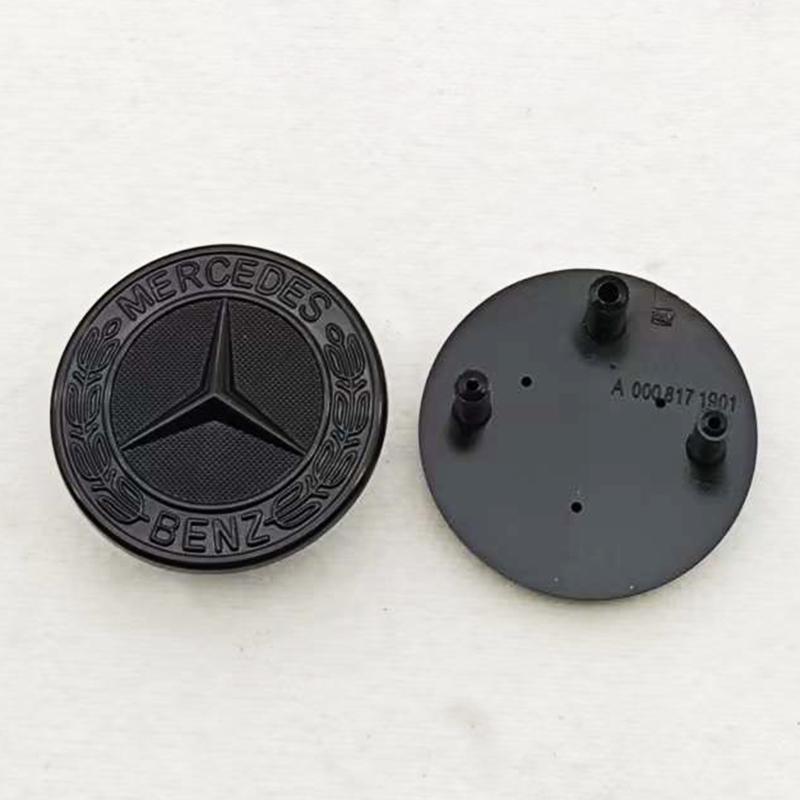 AABHA1 39mm 3pins 3D ABS Blue Black Car Front Star Hood Emblem Bonnet Logo Badge For Mercedes Benz W222 W213 S E Class Accessories