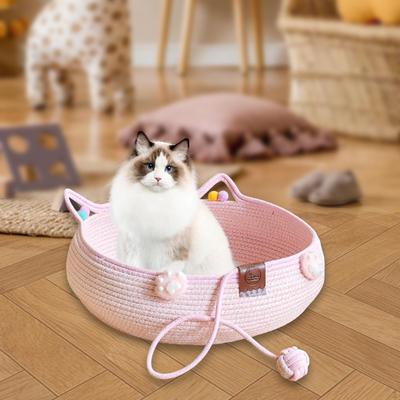 Лежанка для кошки, корзина, когтеточка, аксессуары для питомцев, легко чистить, милая с мячиком для игры, отдых
