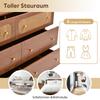 Chest of drawers with 6 drawers, rattan sideboard highboard for bedroom & all living areas, walnut - H90/W120/D40 cm