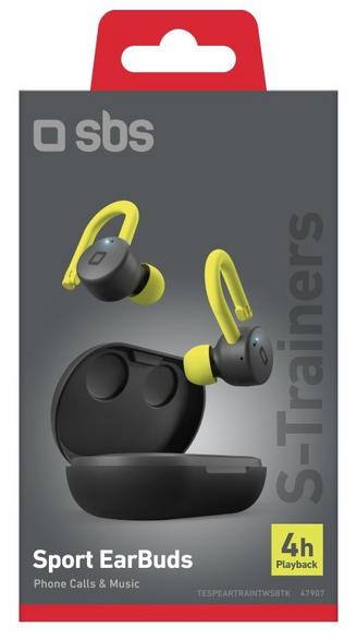 SBS Sport Earbuds S-Trainers Wireless Headphones, Black