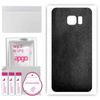 apgo Protective Skin Sticker for the Back Compatible with Samsung Galaxy S7 Active, Wrap Film, Foil, Vinyl - Pattern Black Leather