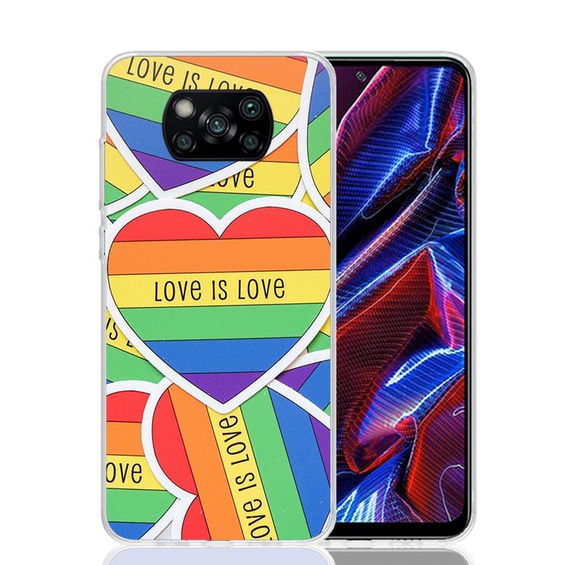 Love Is Love LGBT Rainbow Case Phone Cover for Xiaomi Redmi Note 10 9 9S 8 8T 7 5 Pro Mi 12T 11T 10T 9T 12 11 Lite A3 A2 Trend F