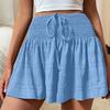 Женские летние струящиеся шорты Yousheng, эластичные, с высокой талией, с оборками на шнурке, мини-юбка, шорты, повседневные, плиссированные, эластичные, спортивные шорты