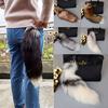 Charm Long Pendant Fluffy Fox Tail Fur Keychain Handbag Accessories Keyring Fashion Lovely 40cm