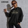 Осенне-зимняя женская толстовка, повседневная спортивная толстовка с капюшоном и буквенным принтом
