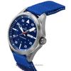 Hamilton Мужские часы цвета хаки Aviation Pilot Air-Glaciers Edition с текстильным ремешком и синим циферблатом H64655941 100M