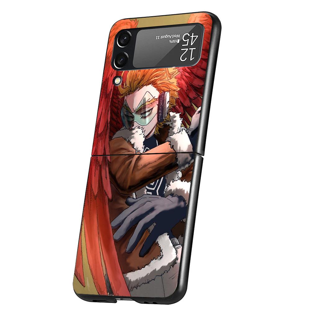 My Hero Hawks Case Phone Cover for Samsung Galaxy Z Flip 6 5 4 3 5G ZFlip6 ZFlip5 ZFlip4 ZFlip3 Black Hard Trend Fundas
