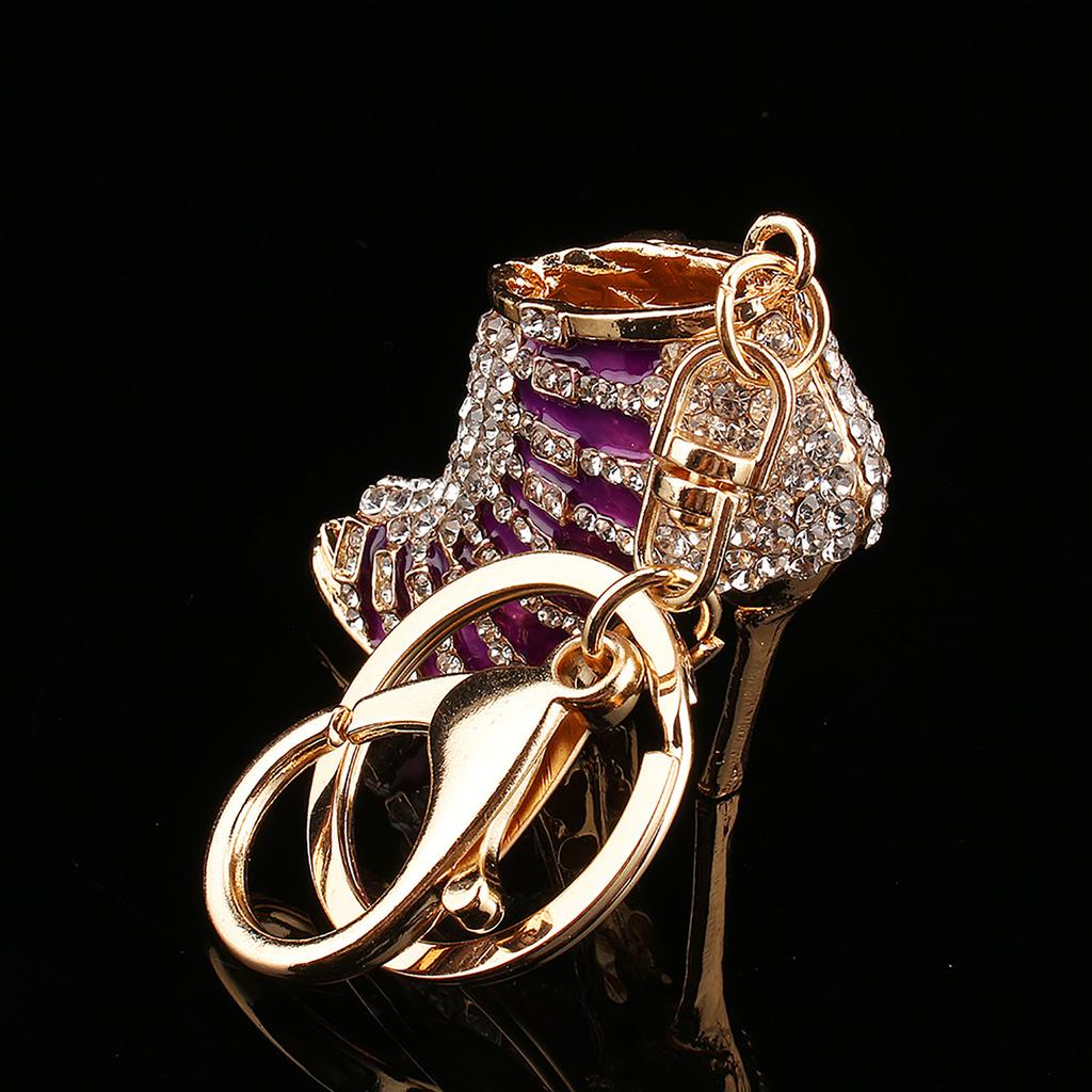 Новая хрустальная туфля на высоком каблуке с подвеской в виде кошелька со стразами, брелок для ключей, подарочная цепочка