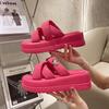 2025 Summer New Women's Slippers Women's Outer Wear Cross Soft-soled Beach Sandals Casual Fairy Style Platform Women's Shoes