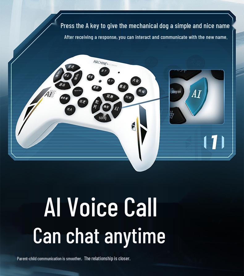 Умный робот-собака с ИИ, голосовым диалогом, дистанционным управлением, функцией звонка, подбором предметов и стреляющим пушками