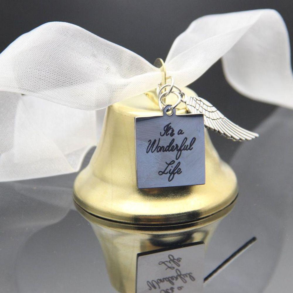 Hanging Christmas Chime Bell Metal Vintage Bell Angel Wing Wind Chime Bell Garden Decor