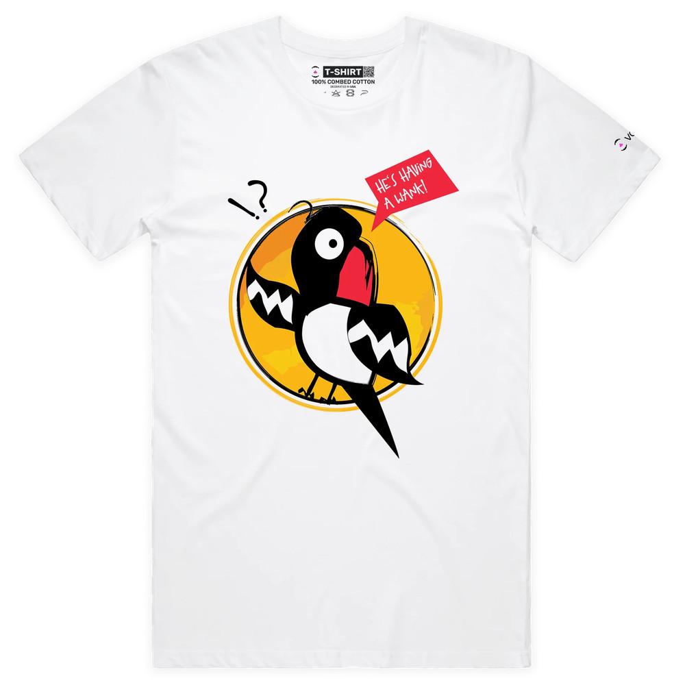 VOICEART Parrot Turn Over His Shoulder Funny Animal T-Shirt with Premium Graphic