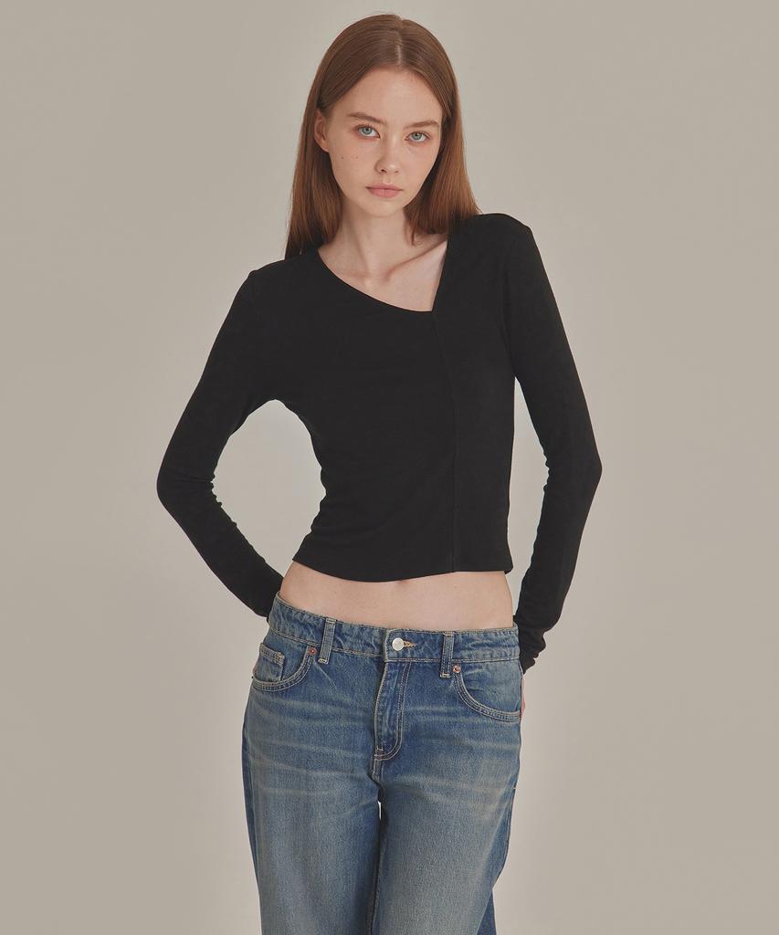 TOPGIRL Асимметричный топ с V-образным вырезом Soft Touch_T426Tp108