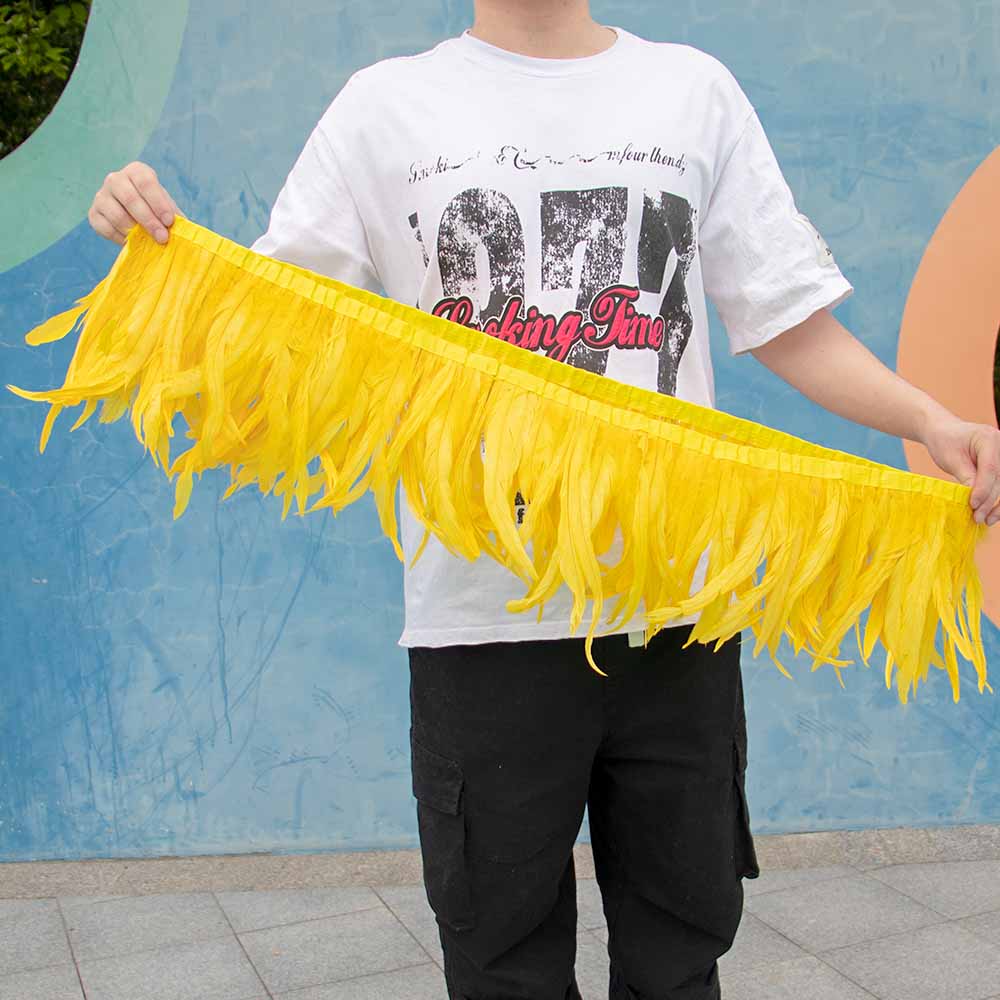 1 метр Натуральная красная петушиная хакл перьевая отделка бахрома 10-12 дюймов Свадебный карнавал украшение для вечеринки DIY одежда для шитья поделки