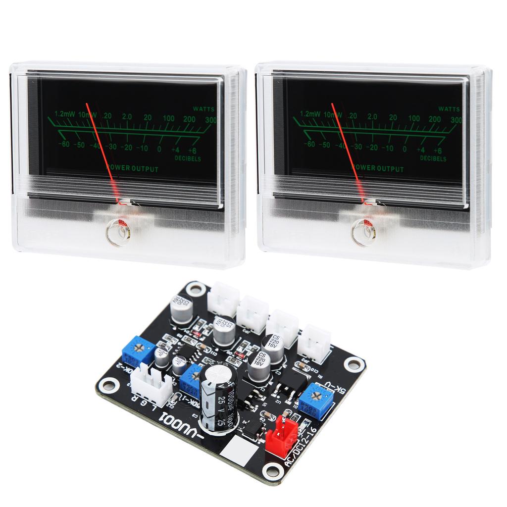 2Pcs TS DBP90B 2Q VU Meter with Driver Board Audio Level Accessory with Backlight