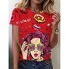 Модная женская футболка с принтом Удобная свободная женская футболка с коротким рукавом Креативная забавная футболка
