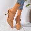 Модные женские босоножки, сексуальные, с острым носком, элегантные, однотонные, из искусственной кожи, на высоком каблуке, с закрытым носком, летние женские босоножки Baotou