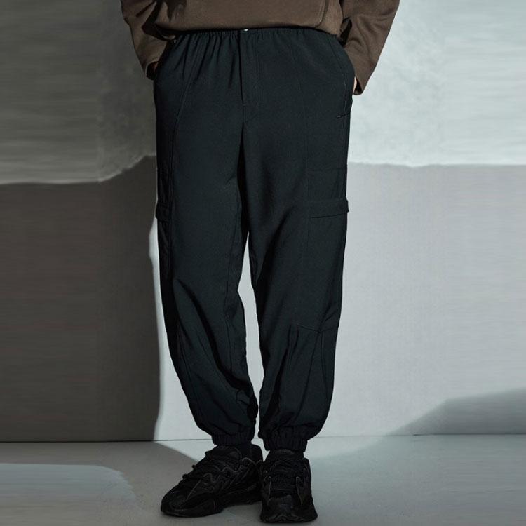 Li Ning X Jackie Chan Collaboration Kung Fu Series Свободные однотонные повседневные брюки с манжетами на завязках, мужские брюки черного цвета AKXS135-1