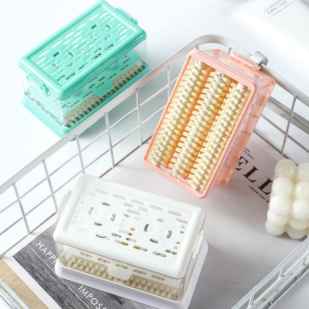 Мыльница щеточного типа, многофункциональная мыльница, стойка для мыла, ящик для хранения с крышкой для щетки, инструмент для стирки без помощи рук, переносная пенная коробка